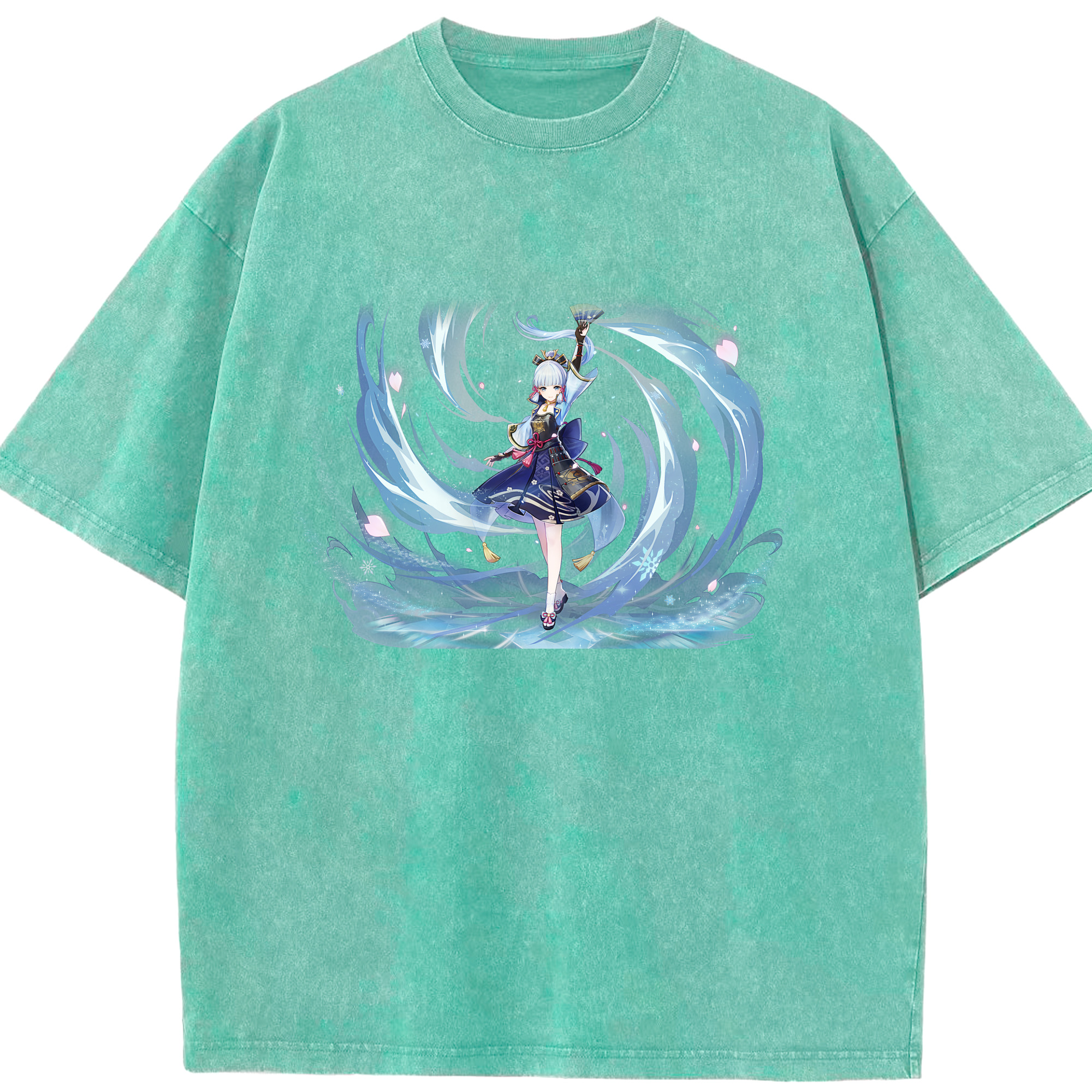 げんし神 神里綾華 神宮寺レン genshin Kamimiya Ren 綿100% ヴィンテージ風 半袖Tシャツ（フロントプリント）